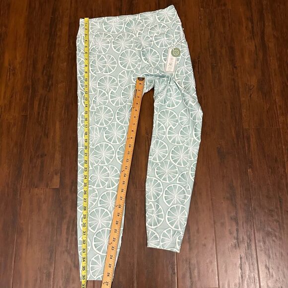 NWT GILLY HICKS Lemon Print Go Recharge High Rise 7/8 Leggings Green Blue - Picture 14 of 15